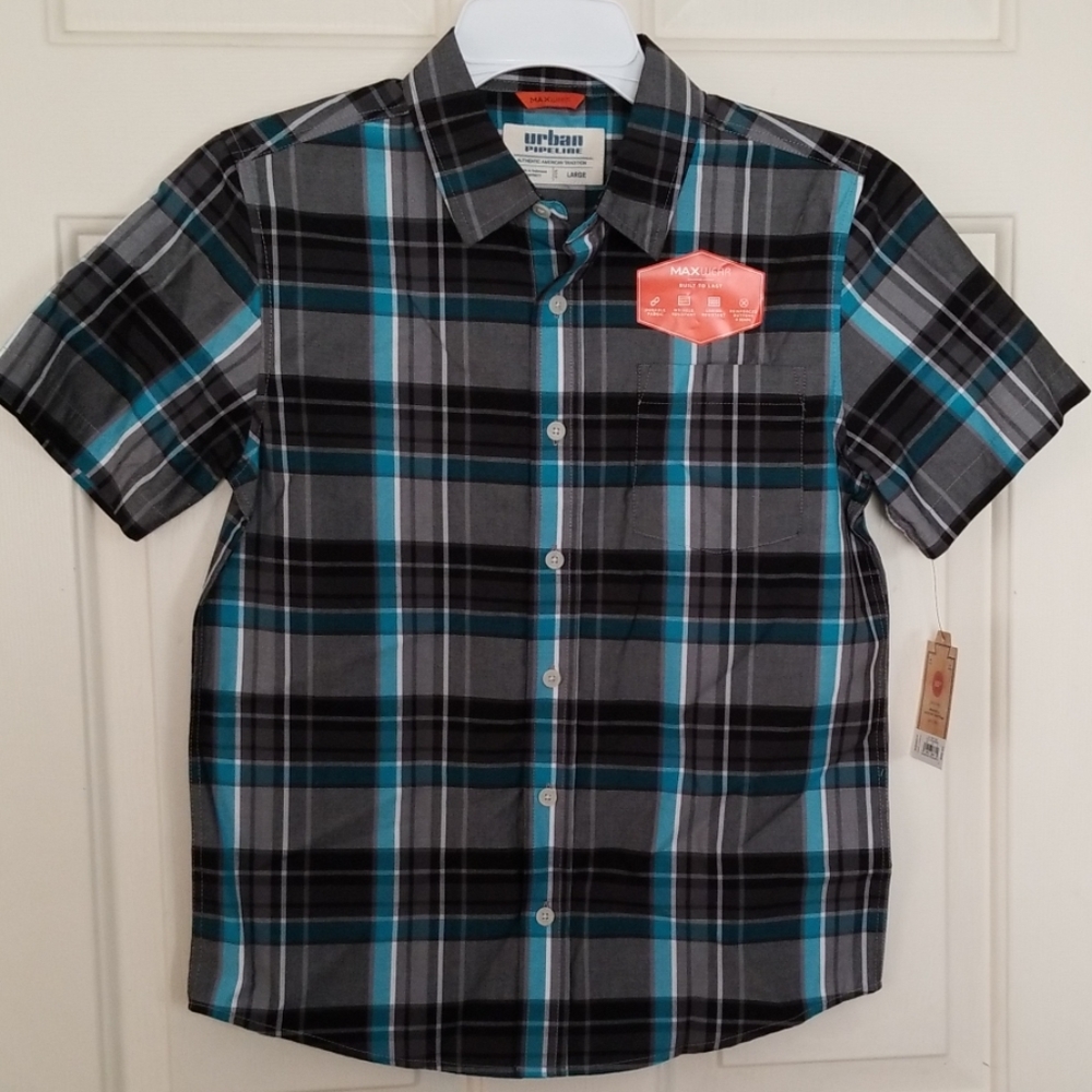 Boys size Large plaid shirt